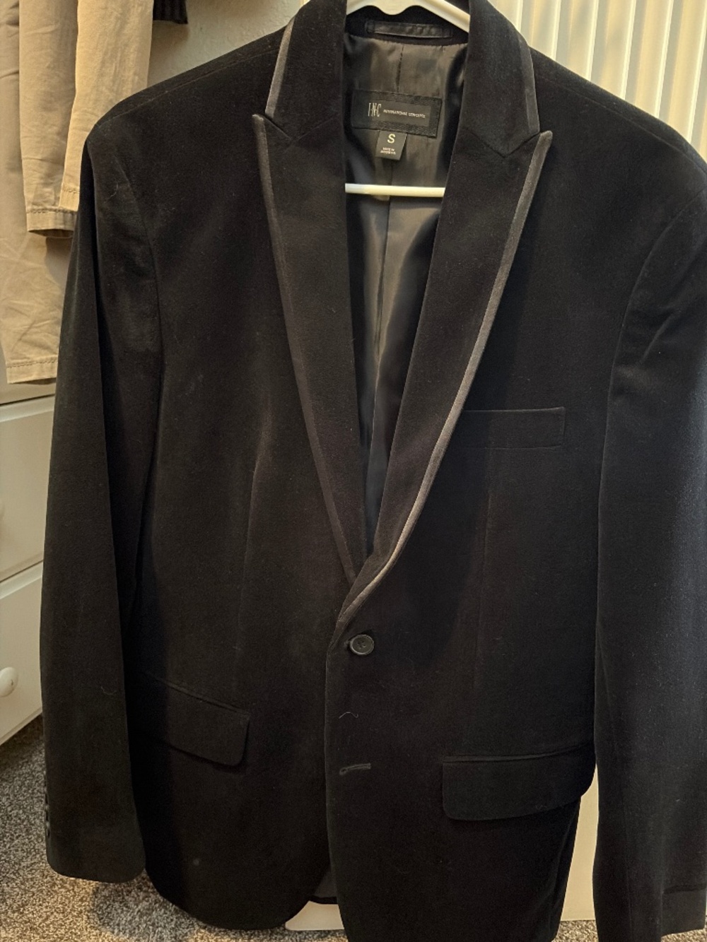 INC black Velvet women’s blazer single breasted